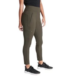 Athleta Headlands Hybrid Cargo Tights Joggers Peat Green